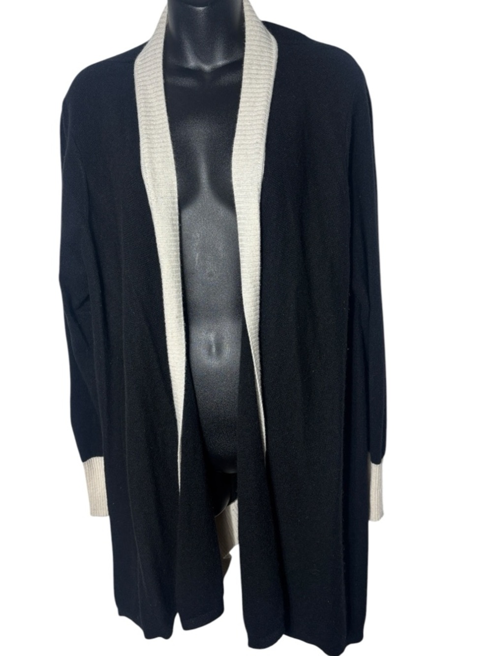 Charter club women’s xl 100% cashmere long line cardigan open front capsule